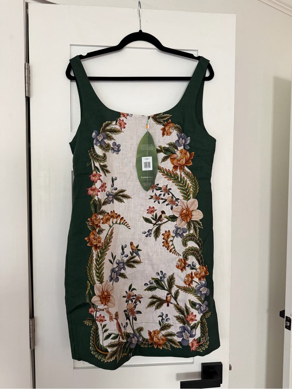 Sand Nature Square Neck Mini Dress - Cream & Olive Floral - Picture 2 of 3